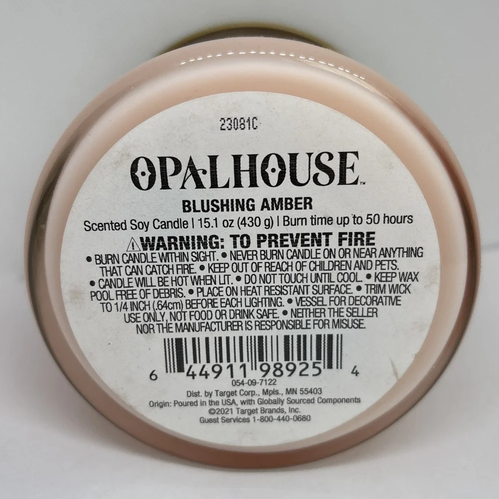 15.1 Oz Glass Jar Candle Blushing Amber - Opalhouse™ B5